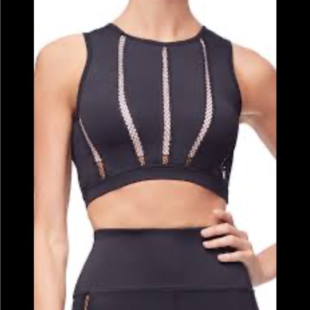 Good American Performance Mixed Mesh Workout Sports Bra Top XL
